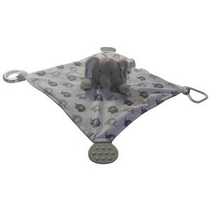 Modern Baby Plush Elephant Lovey 11" Grey Security‎ Blanket Teether Comfort Toy